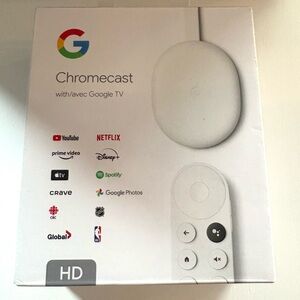 Google Chromecast in box. No remote included.